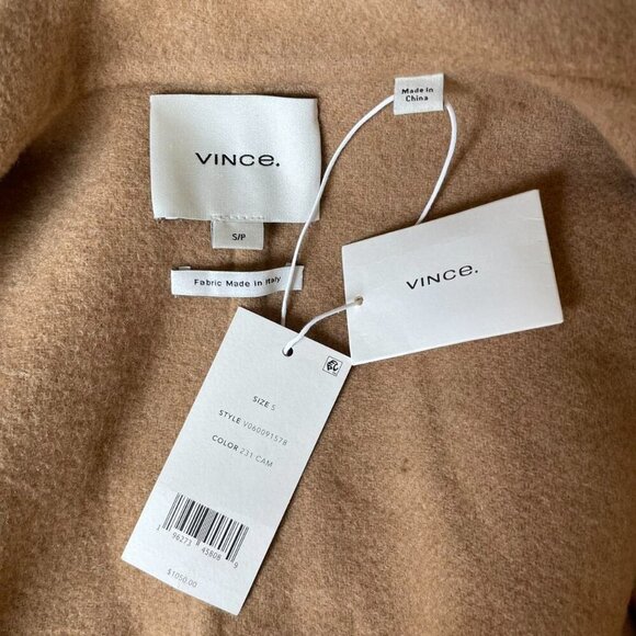 Vince Camel Wool Blend Double Breasted Trench Coat | Womens Size Small - Picture 5 of 8